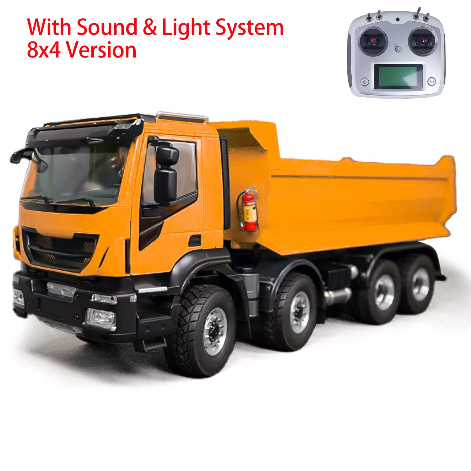 

8x4 8X8 1/14 Hydraulic RC Tipper Car Metal 2-speed Radio Control Dump Trucks Painted Finished Sound Light Vehicle Model TH23650