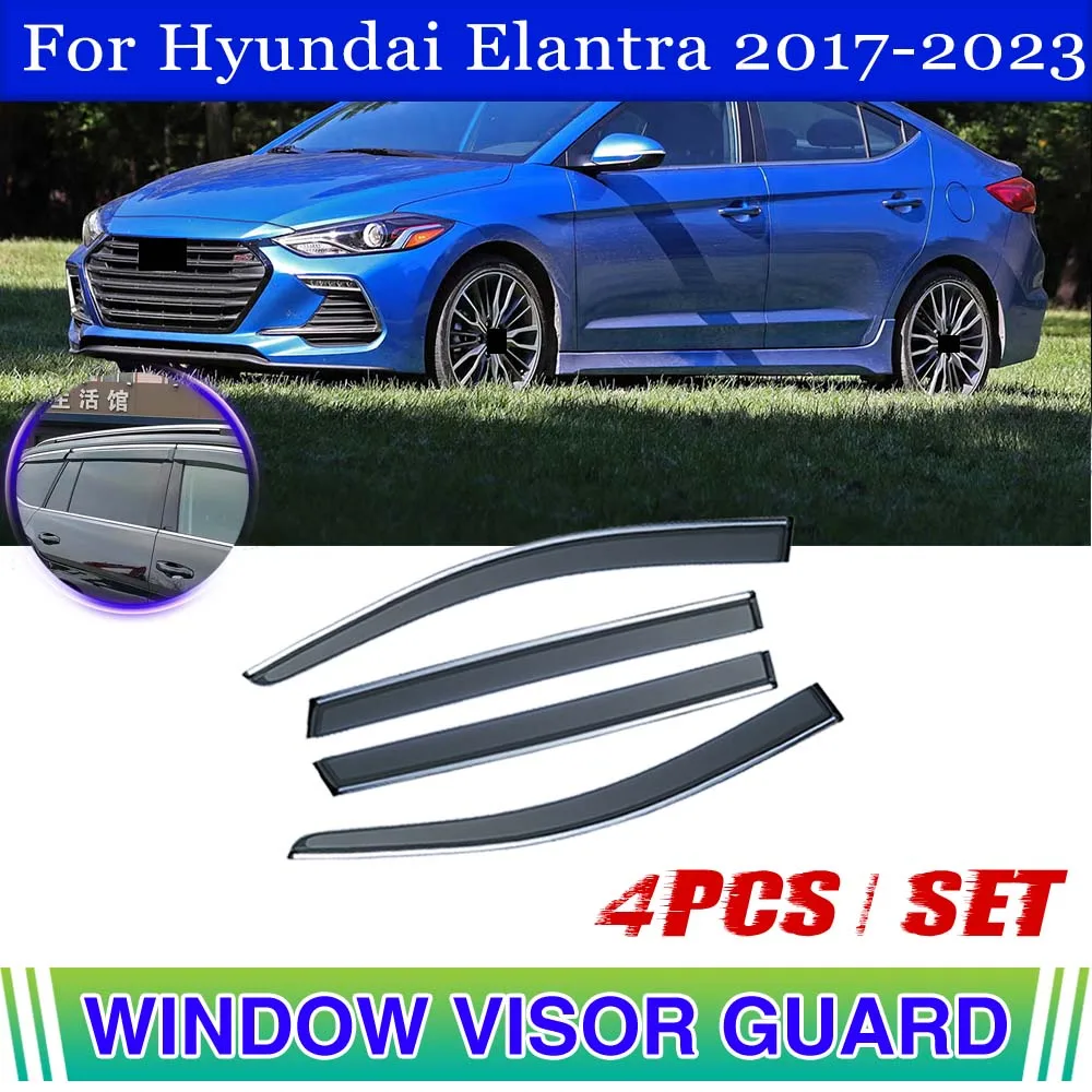 Car Window Visor For Hyundai Elantra 2017 2018 2019 2020 2021 2022 2023 Deflector Window Rain Guard Weathershield Sun Rain Guard