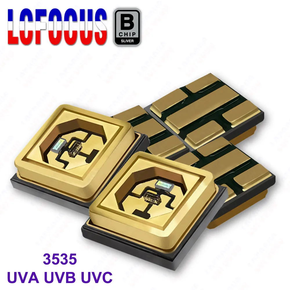 Chip LED UVB UVC ultravioleta 260nm 280nm 300nm 3535 SMD 5 a 30mw lámpara ultravioleta LED para purificación de agua y aire lámpara bactericida cuentas de fuente de luz UCC