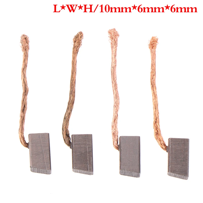4 pezzi di alta qualità motore elettrico spazzola di carbone utensile elettrico ventilatore ventilatore spazzole di grafite 6x6x10mm per ventilatore ventilatore tergicristallo
