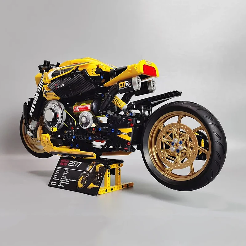 1981PCS Technical 1:5 Cyber 2077 Motorcycle Building Blocks Speed Motorbike Locomotive High Tech Bricks Toys Gift For Adult Kids