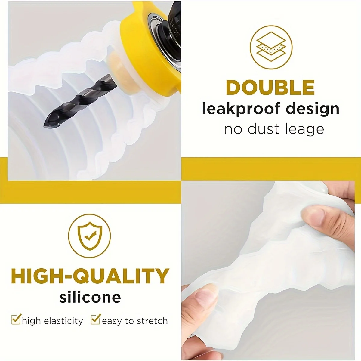 Drill Dust Cover Collector Scalable Rubber Dustproof Dust Bowl Device Power Tool Utility Accessories for Electric Hammer