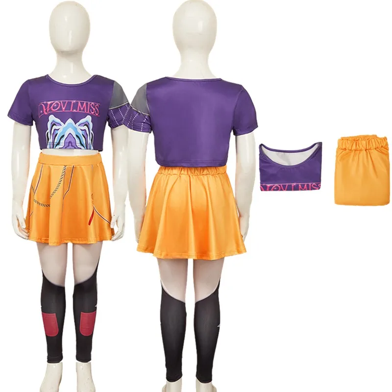 

Детский карнавальный костюм «Демоны» Mira, футболка для девочек «Охотники» на 2025 год, футболка с юбкой, наряды, маскировка на Хэллоуин, карнавальный костюм для вечеринки