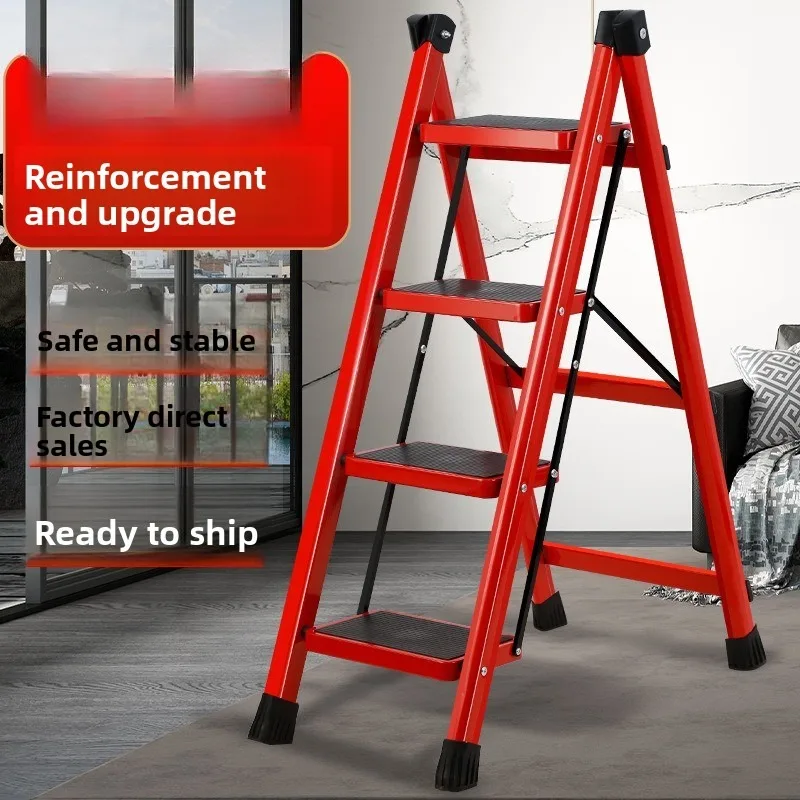 Lightweight Three Step Ladder Folding Home Use Easy Storage Compact Reachable Heights Multi Compact Folding Step Ladder Purpose