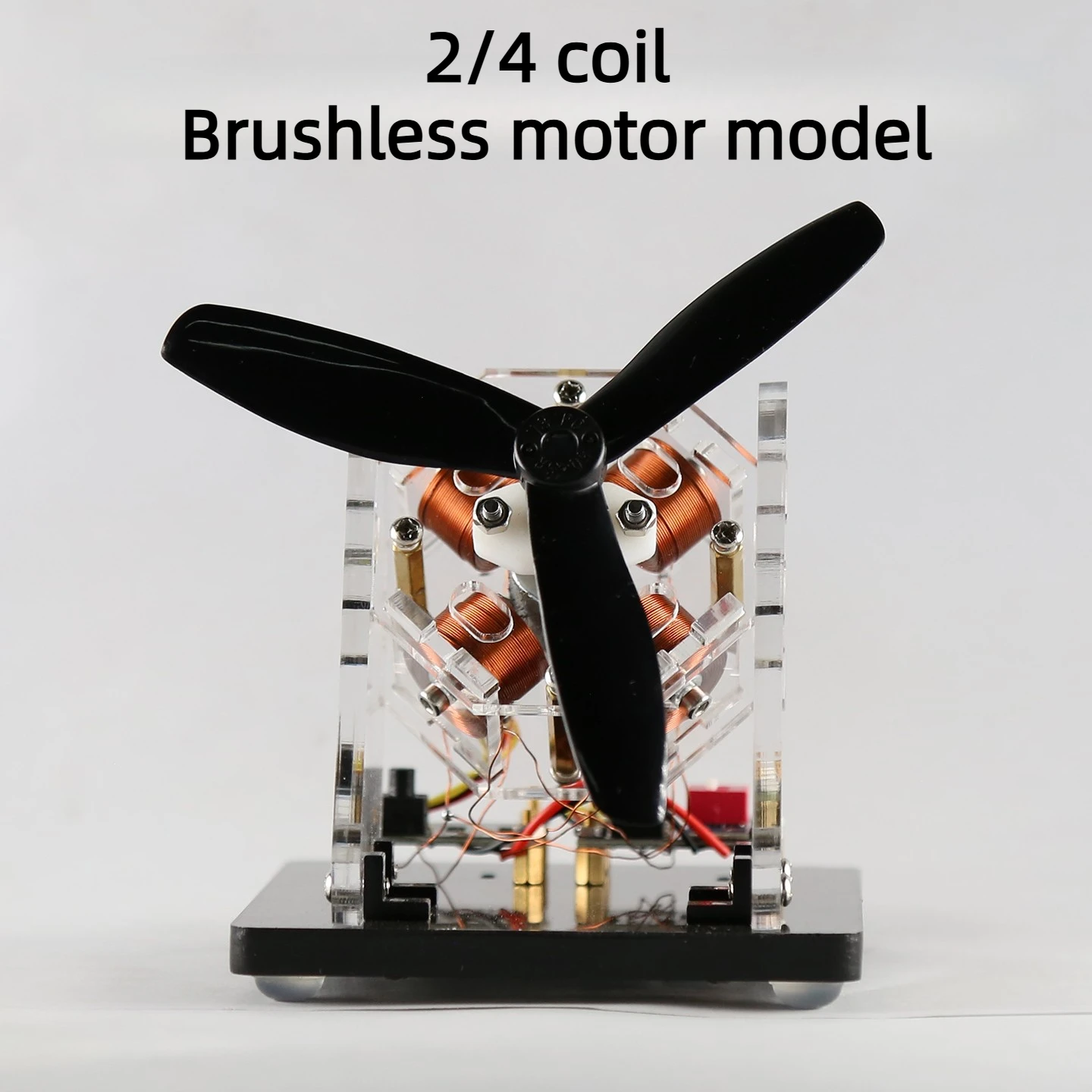

Brushless Motor Model Creative DIY 2/4 Coil Brushless Motor Model High-Speed ​​Silent Fan Upgraded Experimental Model Toy