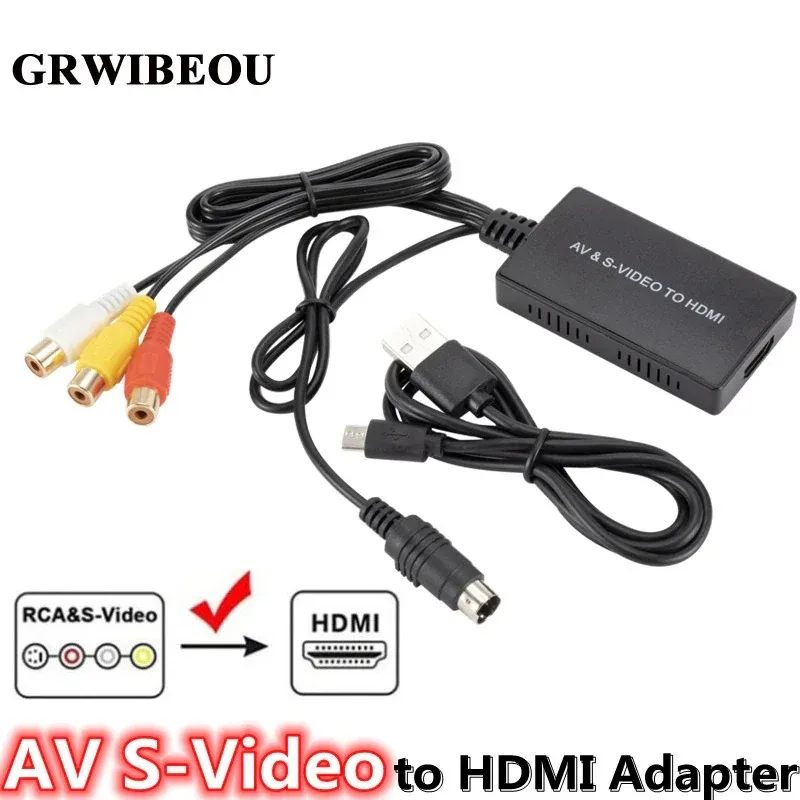 

AV SVIDEO RCA CVBS to HDMI-compatible Adapter For HDTV STB DVD ,Compatible with PS2/ PS3, 1080P/720P AV S-VIDEO Video Converter