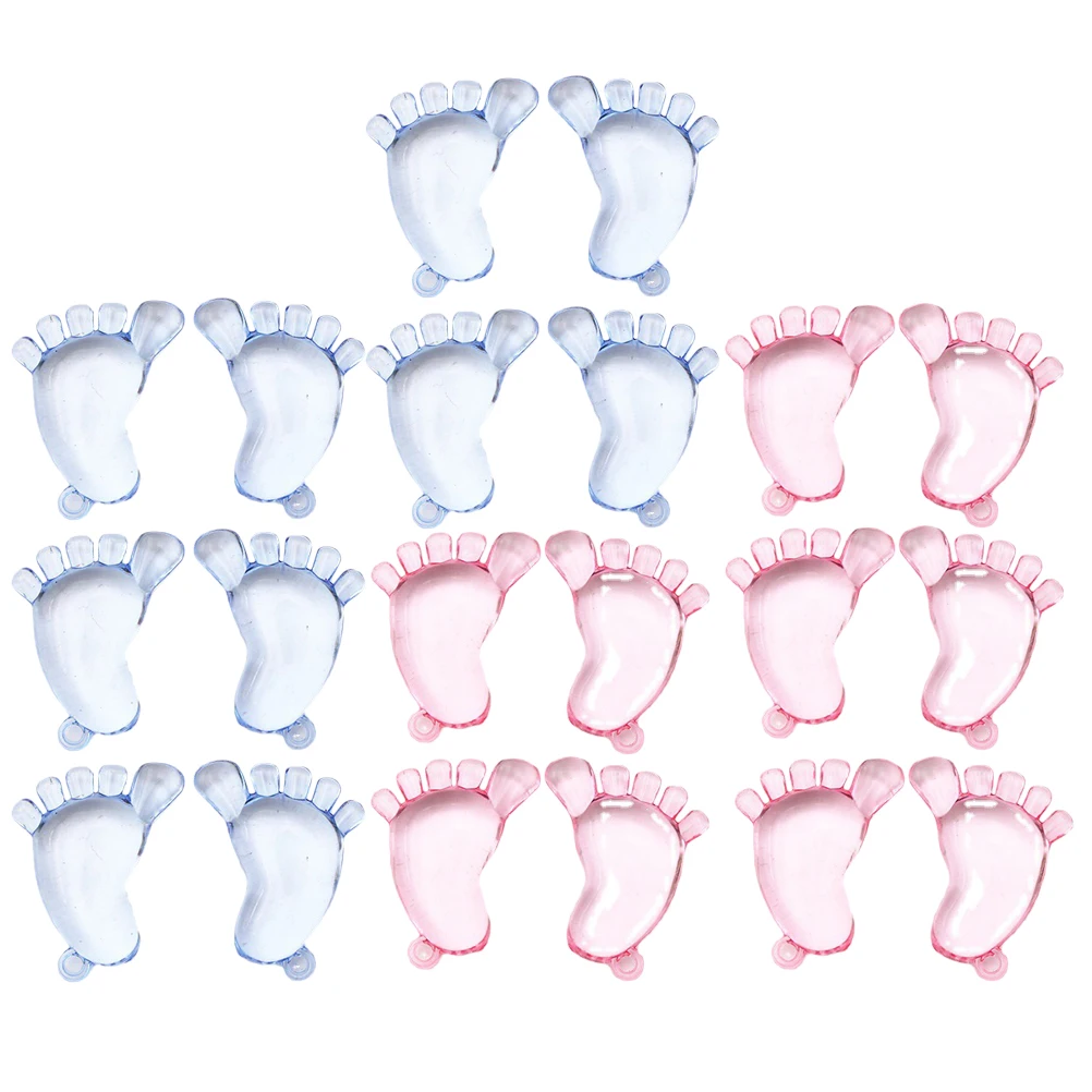

20pcs Mini Transparent Feet Toy DIY Baby Shower Party Decoration Photo Props Acrylic Material Lightweight Durable