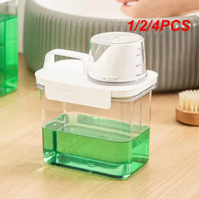 Multi-Use Laundry Powder Detergent Dispenser Food Grains Rice Storage Container Pour Spout Measuring Cup Detergent Box