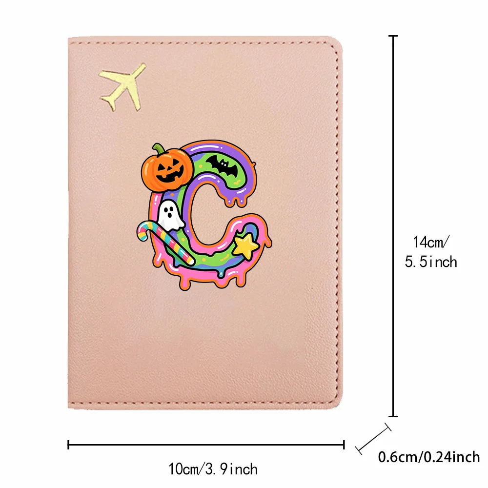 Durable PU Passport Cover Id Card Holder Protective Cover Portable Travel Accessories Unisex Candy Letter Pattern