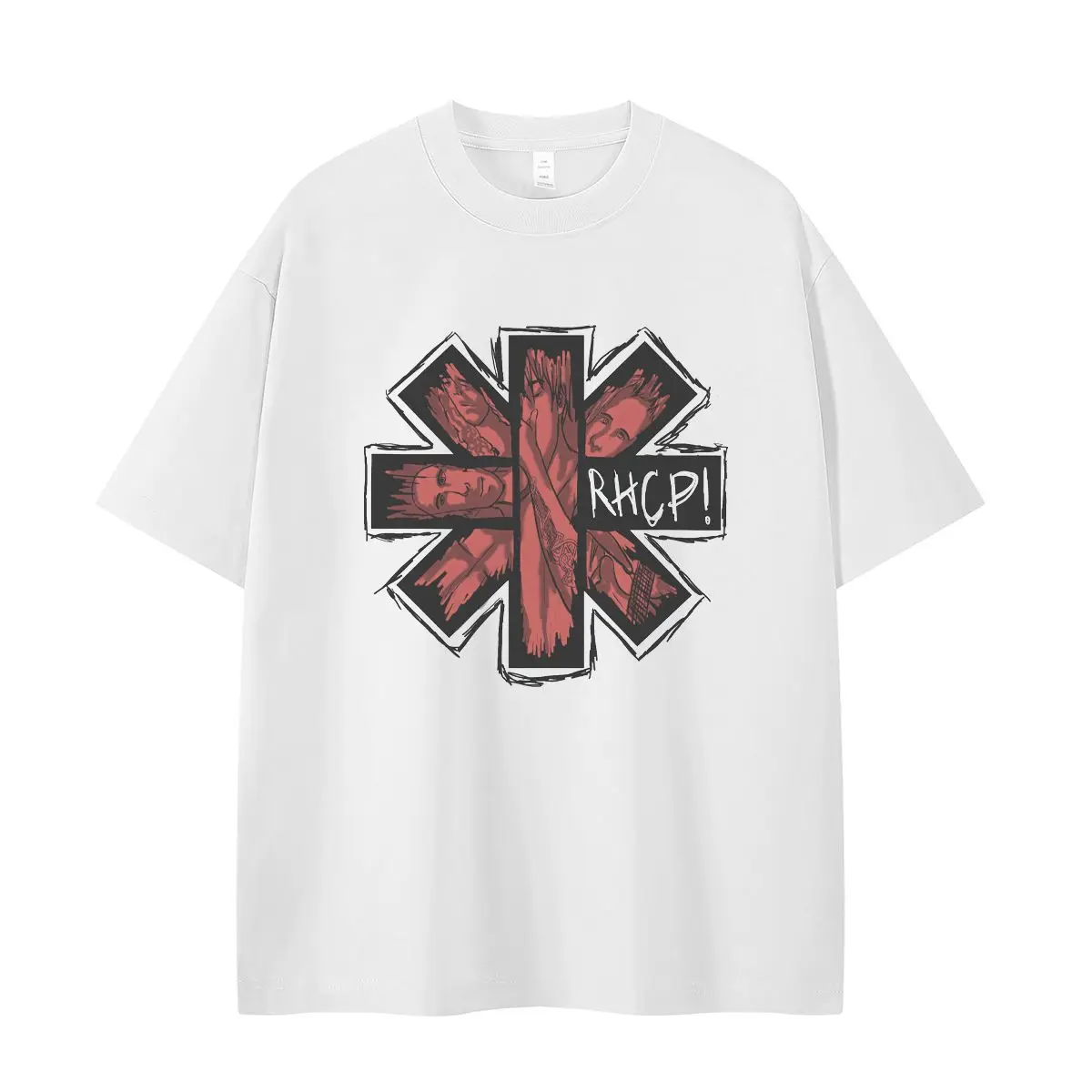 

Red Hot Chili Peppers Band Loose Pure Cotton Round-neck Rock Men's and Women's Short-sleeved T-shirt Base Layer
