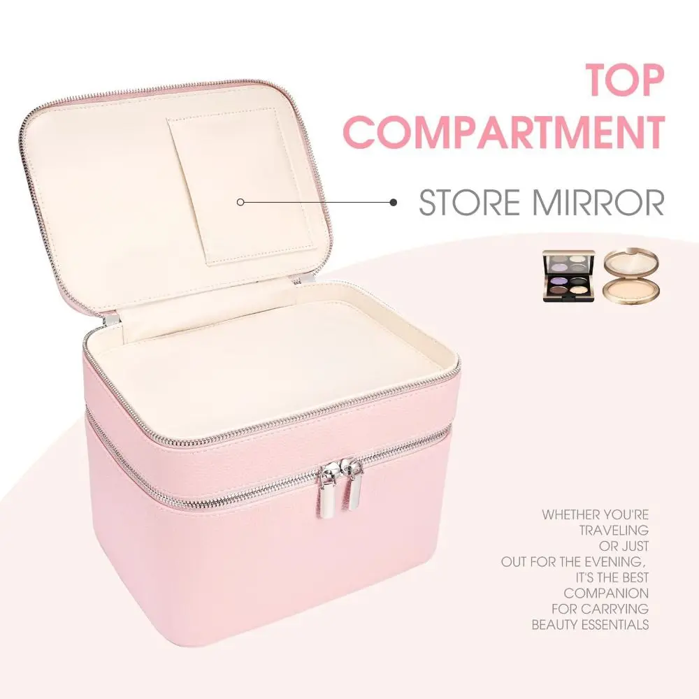 PU Material Cosmetic Bag Waterproof Aesthetic Pattern Travel Bag Large Capacity Toiletry Storage Cosmetic Organization