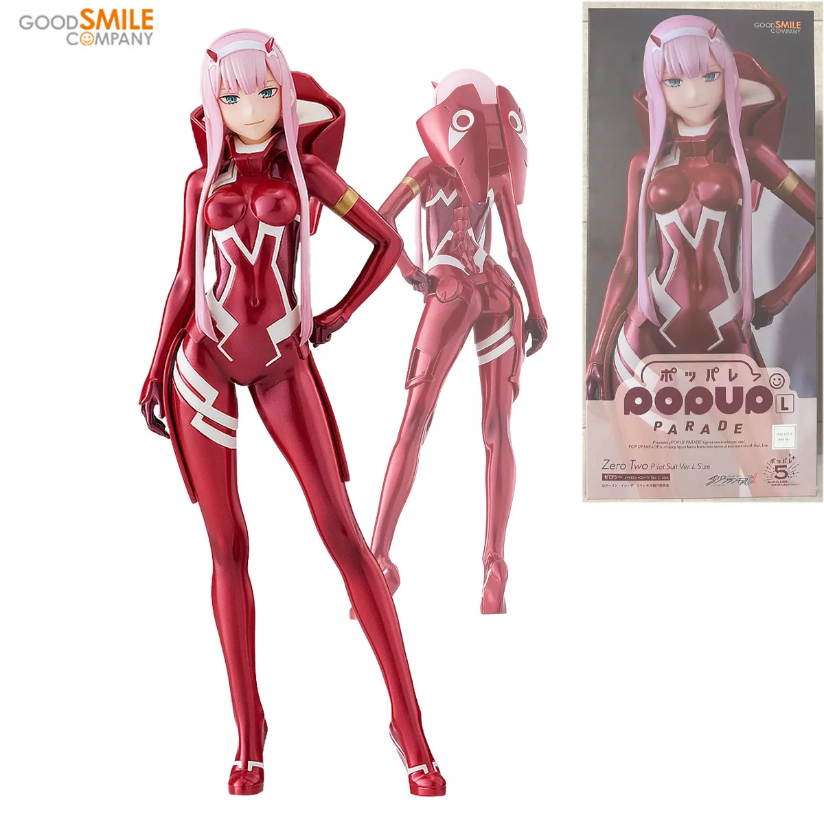 

In Stock Original Good Smile Company Pop Up Parade Darling in The FranXX Zero Two Pilot Suit Ver., L Anime Figure Anime Cartoon