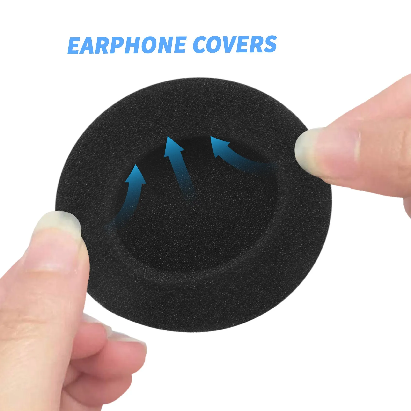 Substituição Earphone Pad Covers, Headset Headphone Preto, 55mm, 4 Par