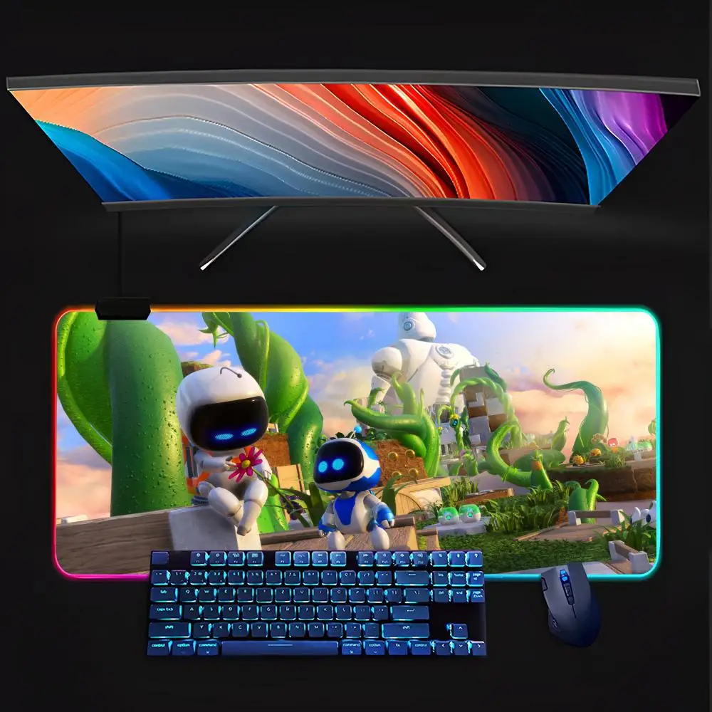 TGA The Game Awards 2024 Astro Bot  Mouse Pad RGB Pc Gamer Keyboard LED Glowing  Rubber Gaming Computer Mause pads Cute Cartoon