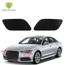 For Audi A6 C7 2015 2016 2017 2018 New Front Bumper Headlight HeadLamp Washer Nozzle Jet Cover Cap LH&RH