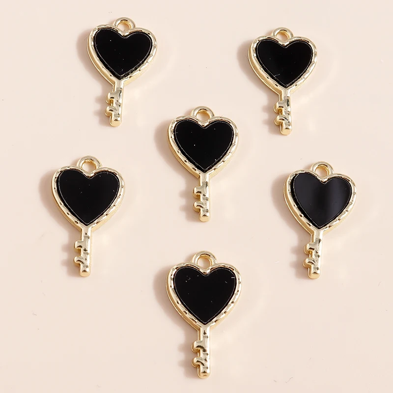 Mix 8 Stück Goldfarbe Herz Mond Sterne Bär Kristall Perlen Charms für DIY Schmuckherstellung Zubehör Anhänger Halskette Ohrringe – Detail 14