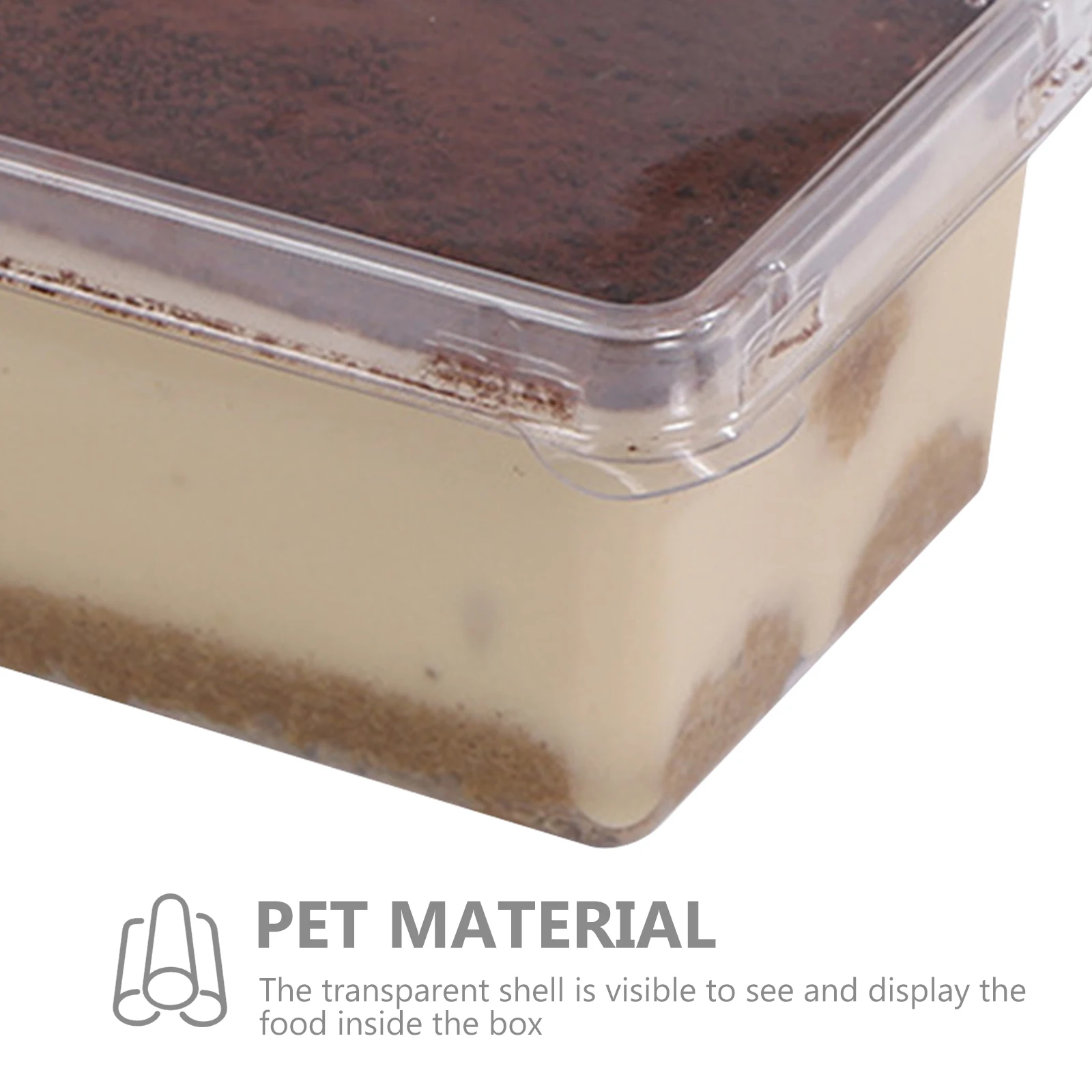 

20pcs Clear Tiramisu Boxes With Lids Cake Containers Transparent PET Food Storage Party Favor Boxes Wedding Christmas