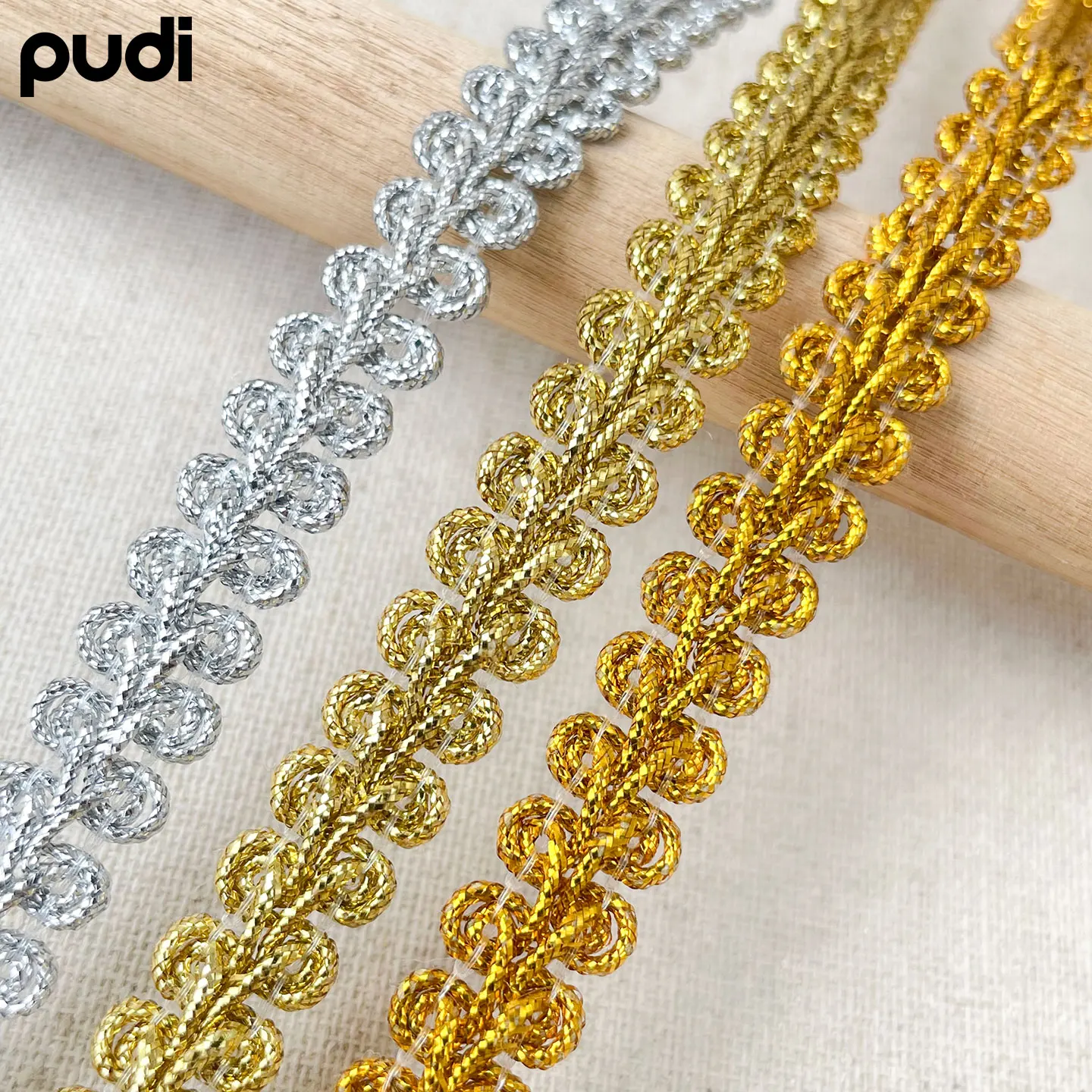 

1cm Gold and Silver Thin Lace Centipede Trim for Stage Handmade DIY Ancient Costume Doll Clothing Decoration Gold-Edged Accessories