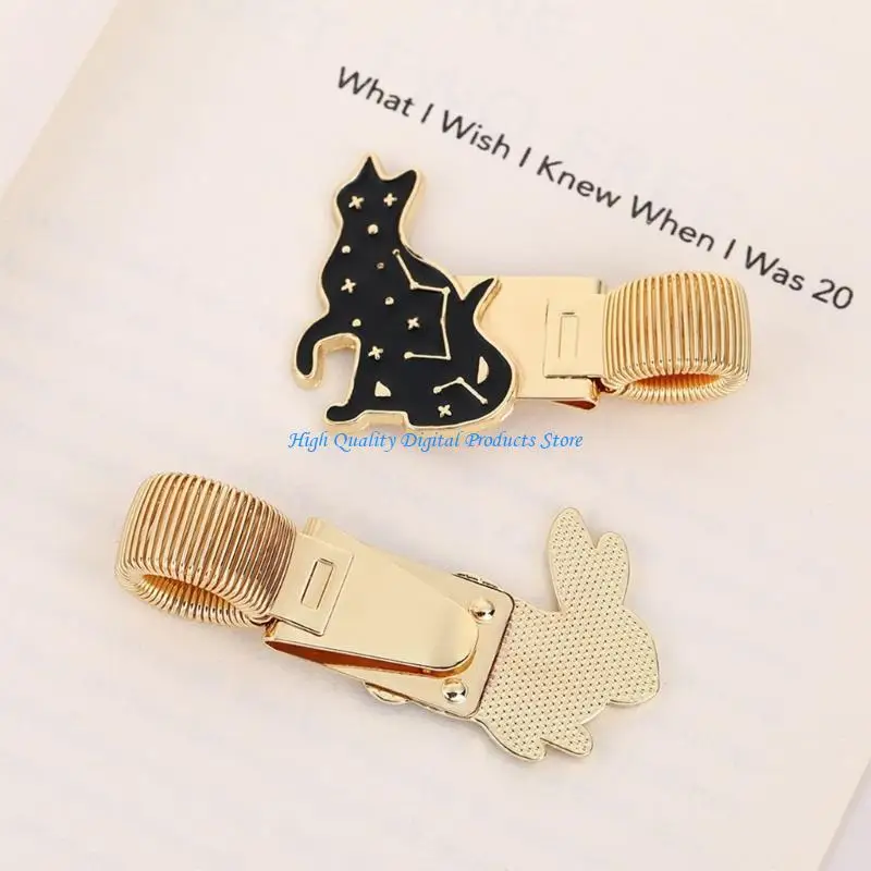 

U2JE Animal Alloy Bookmarks Clip with Adjustable Spring Rings for Notebook