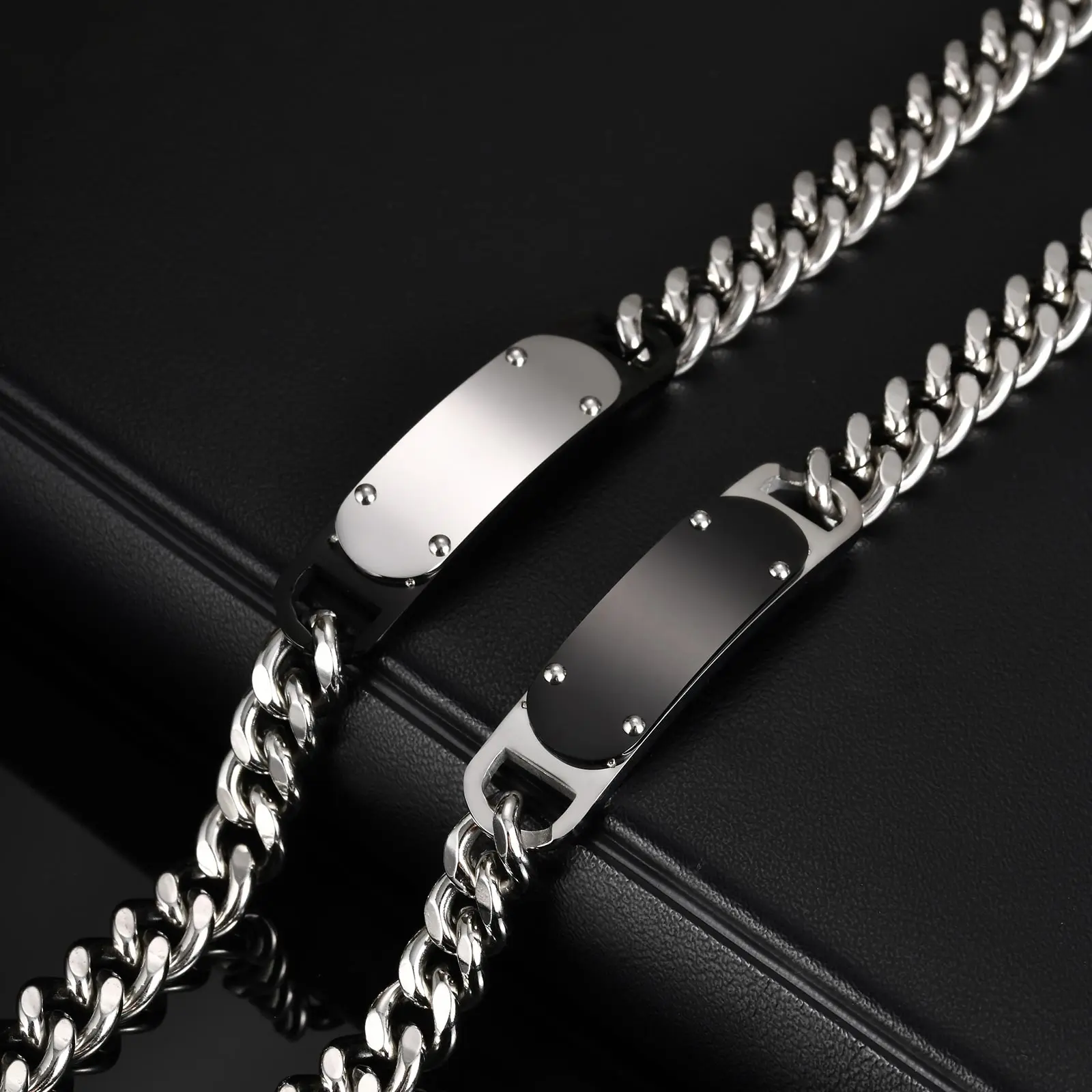 

Casual Men's Thick Chain Bracelet,Never Fade Stainless Steel Wristband,New Punk Jewelry Gift