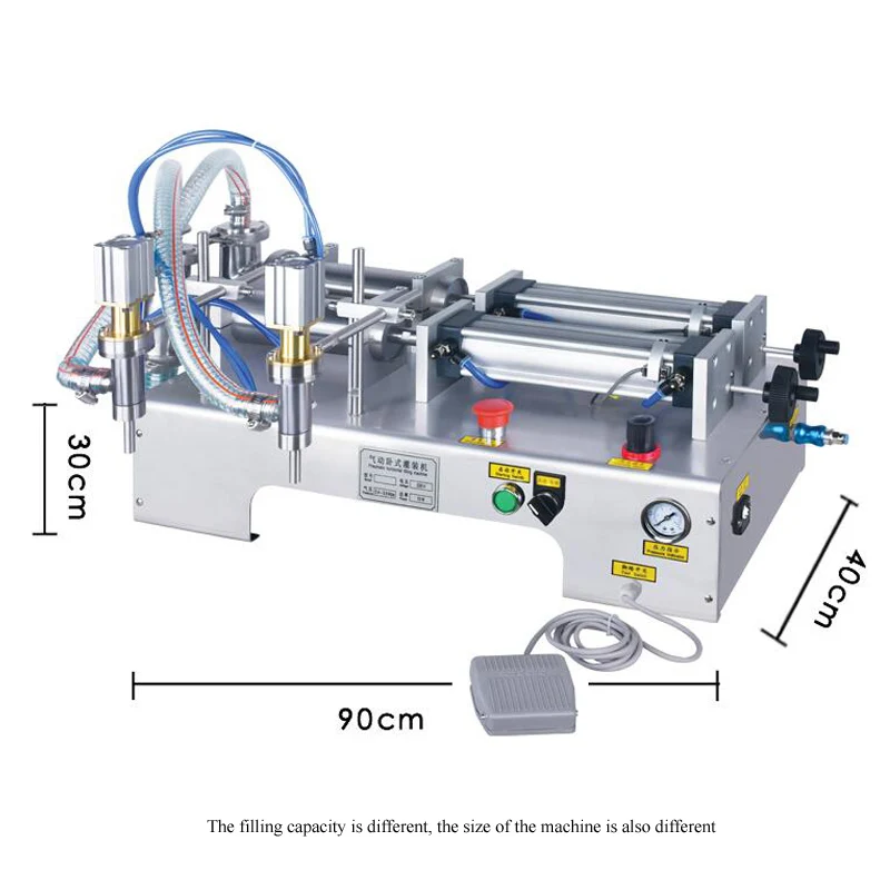 Semi-automatic Stainless steel Double Heads Liquid Shampoo Filler Paste Filling Machine With Rotary Valve Range 10-100ml