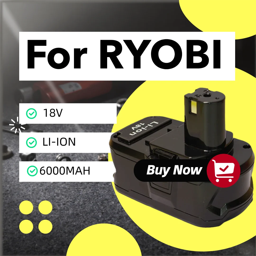 

Сменная батарея RB18L50 18В 3Ач для Ryobi P117 18В One Plus Series P104 P107 P108 RB18L50