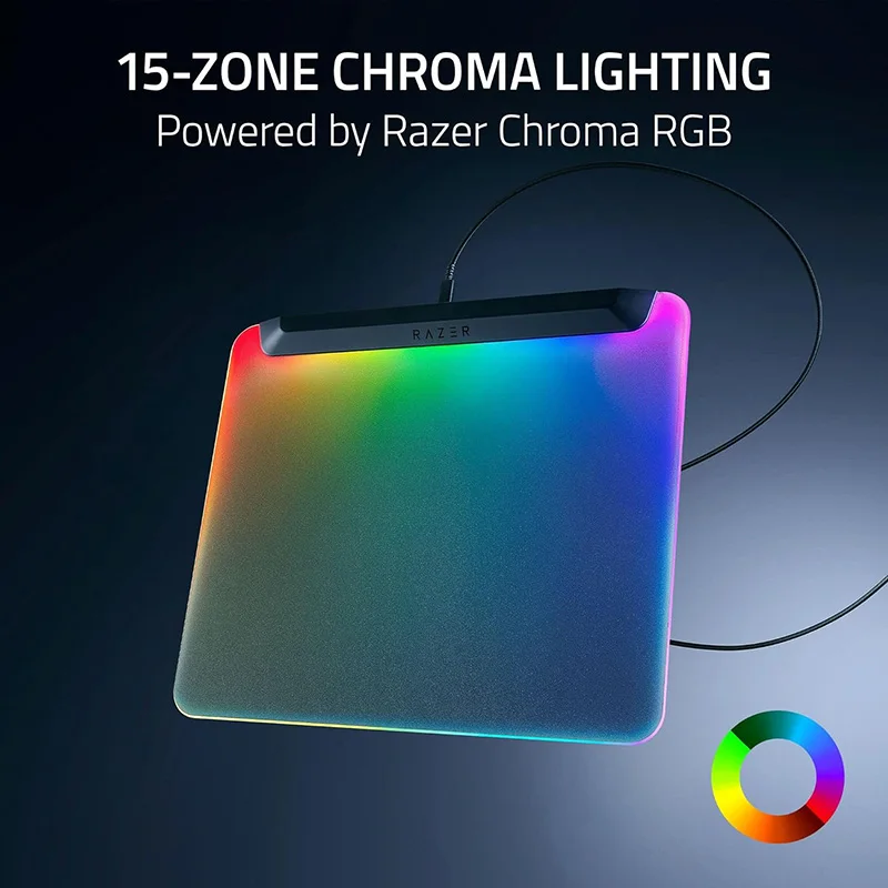 Razer Firefly V2 Pro Fully Illuminated RGB Gaming Mouse Mat - Backlit Design -15-Zone Chroma Lighting - Integrated USB 2.0 Port