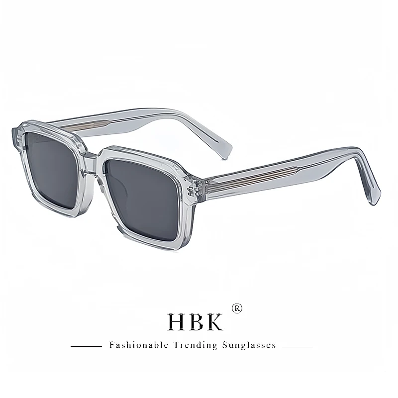 

HBK Square Retro Polarized Sunglasses Men Acetate Frame High Quality Sun Glasses Women Driving Travel Outdoor Eyeglasses UV400