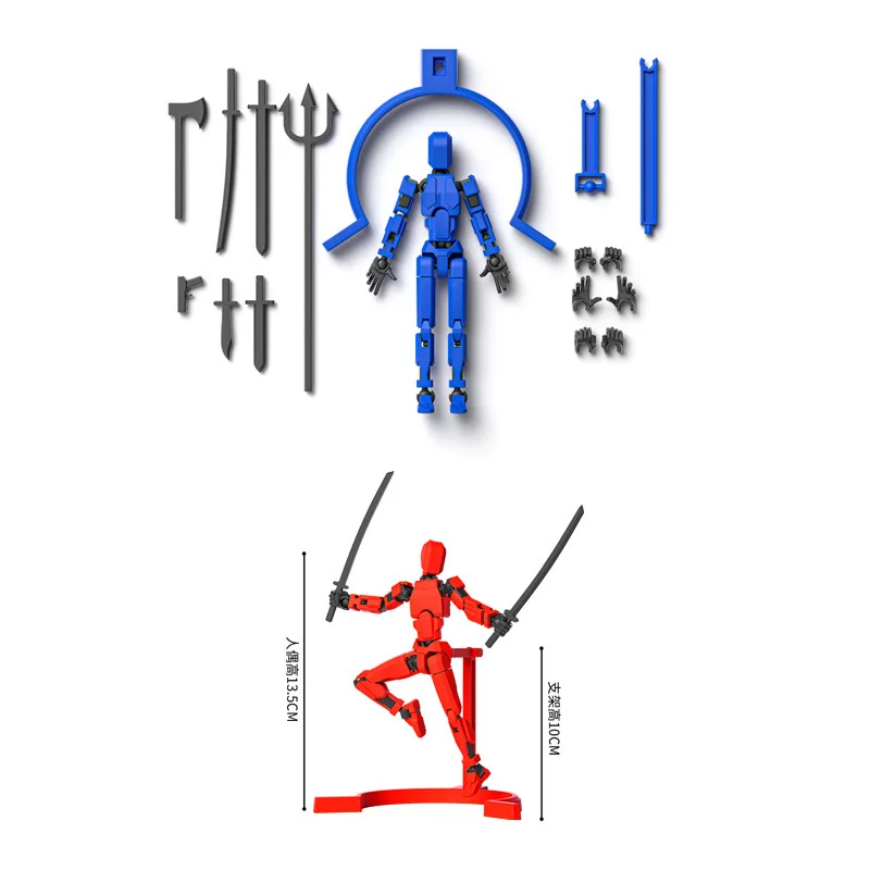 3Dプリントされた磁気ロボット人形,第4世代,13関節,可動式,日曜大工の組み立て人形,減圧玩具,大人へのギフト