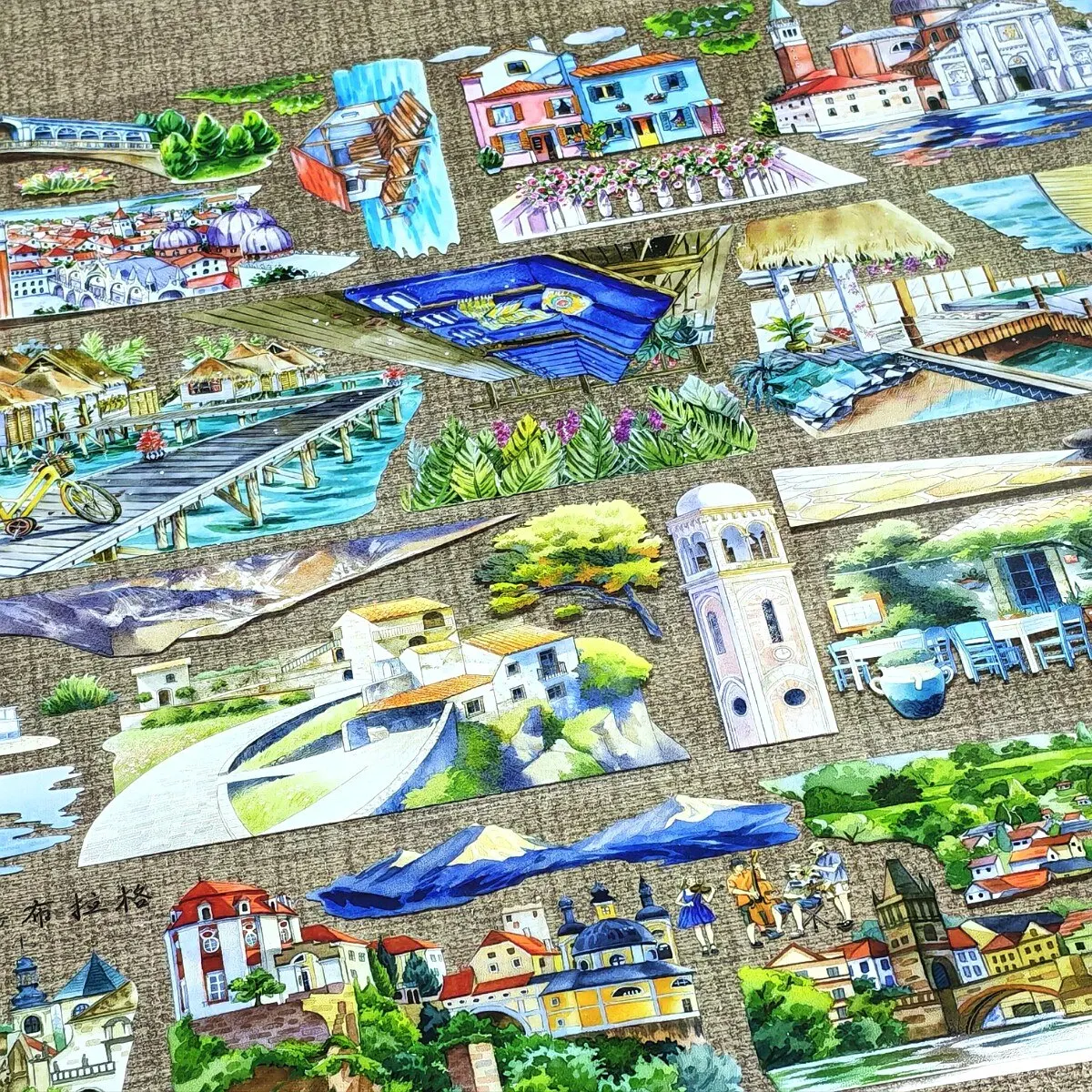 City Landscape Pet Washi Tape Shanghai Prague Maldives Moscow Walking View Tape Children Stationery Sticker Stationery