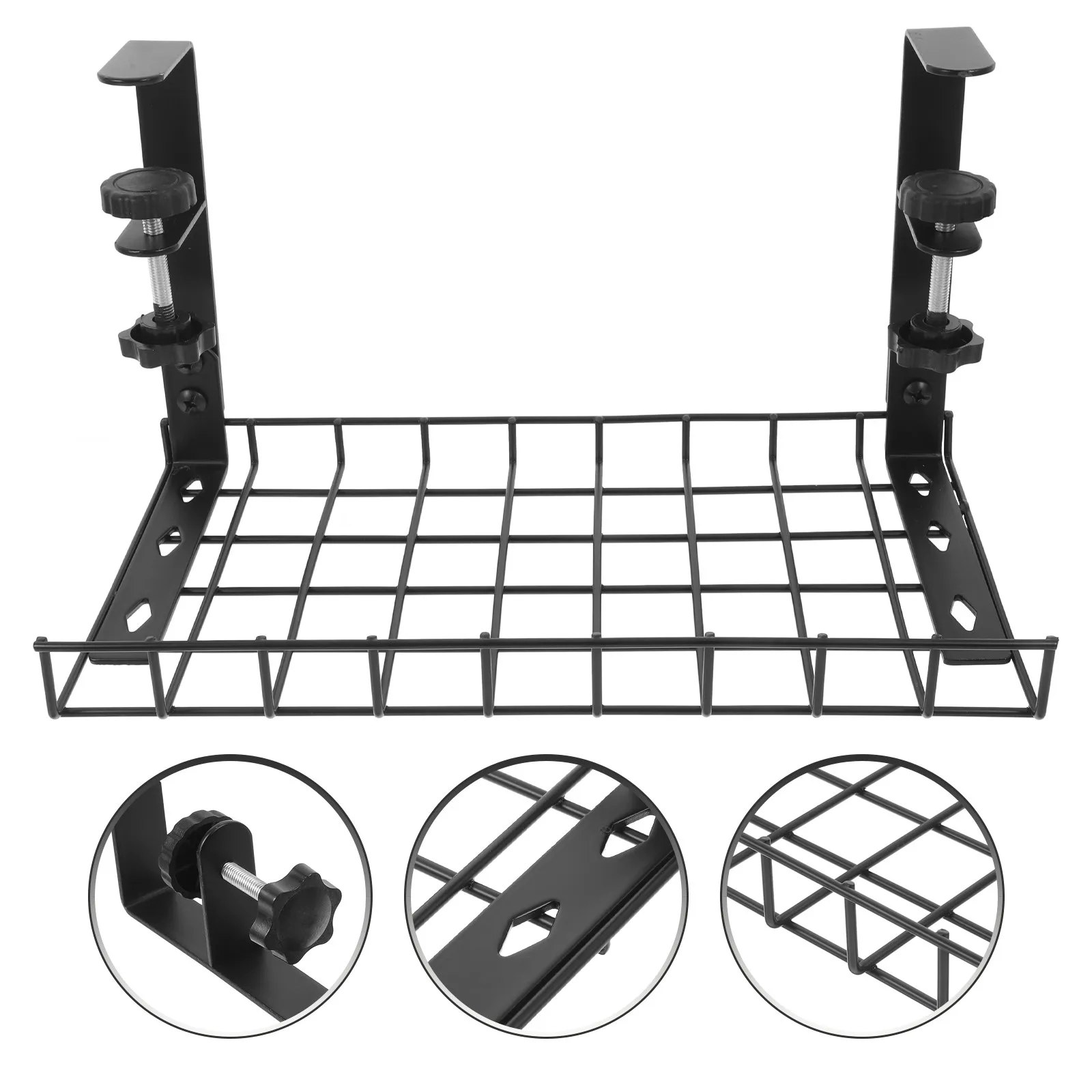 Large Capacity Under Desk Cable Management Tray – No-Drill Wire Organizer Basket for Office & Gaming Desk