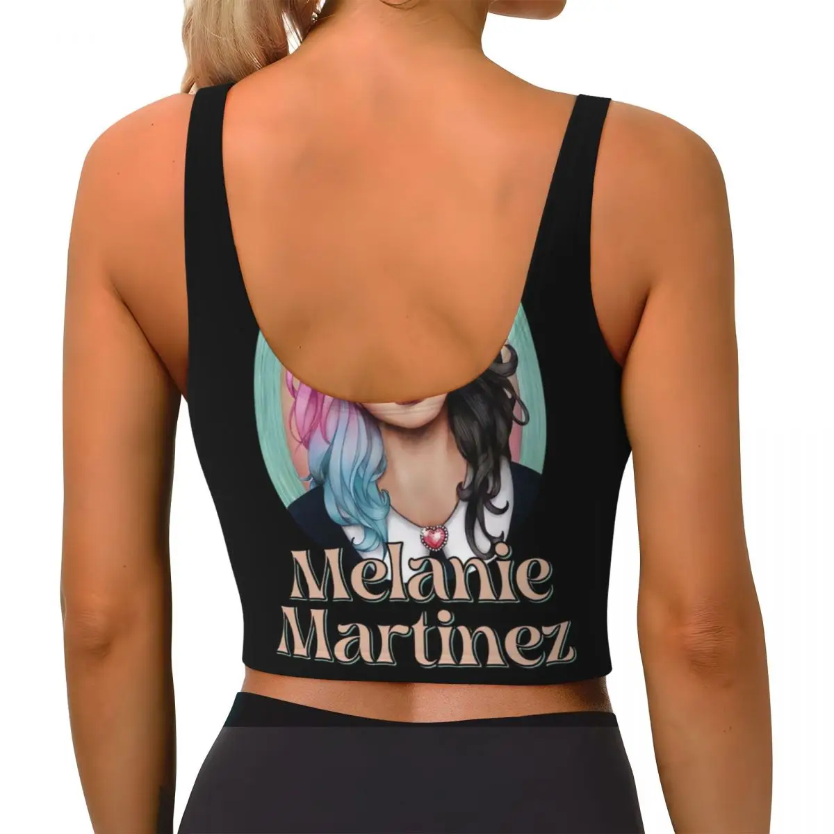 Custom Music Singer Melanie Martinez High Impact Sports Bras for Women Seamless Workout Yoga Crop Tank Tops