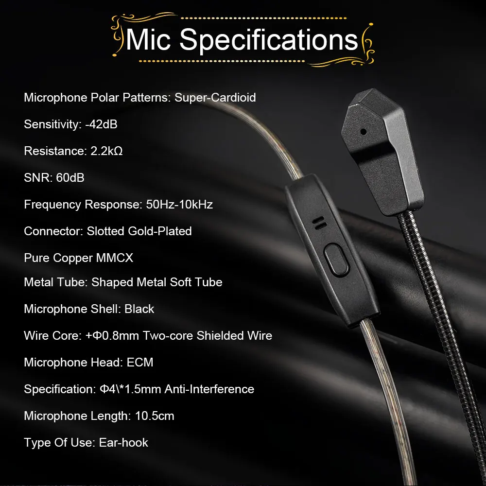 Kinera Celest Wyvern Schwarz 10 mm LCP Dynamic Driver IEM HiFi-Kopfhörer Kabelgebundene Ohrhörer mit 0,78 mm 2-poligem austauschbarem Kabel – Detail 13