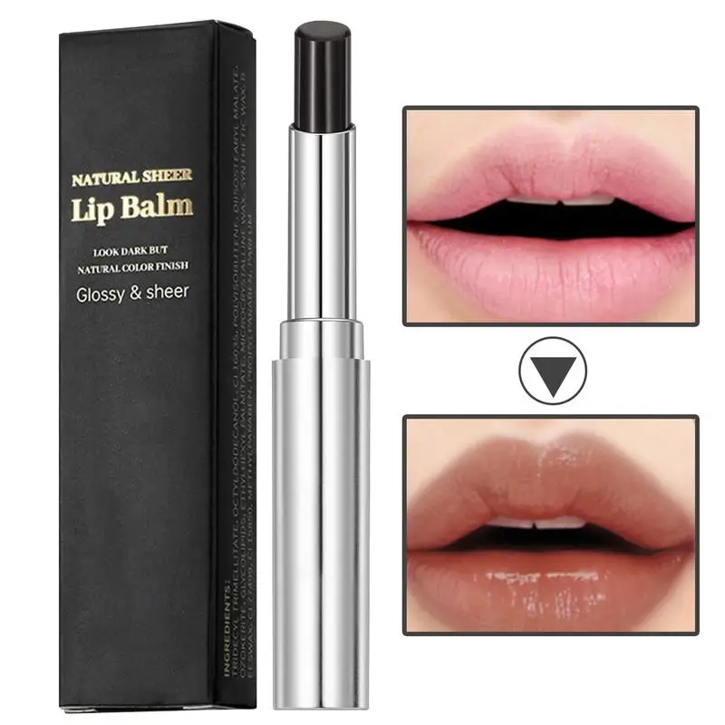 1 個黒リップクリームグロス保湿リップティント保湿乾燥しない口紅メイクアップベースケア女性ガール