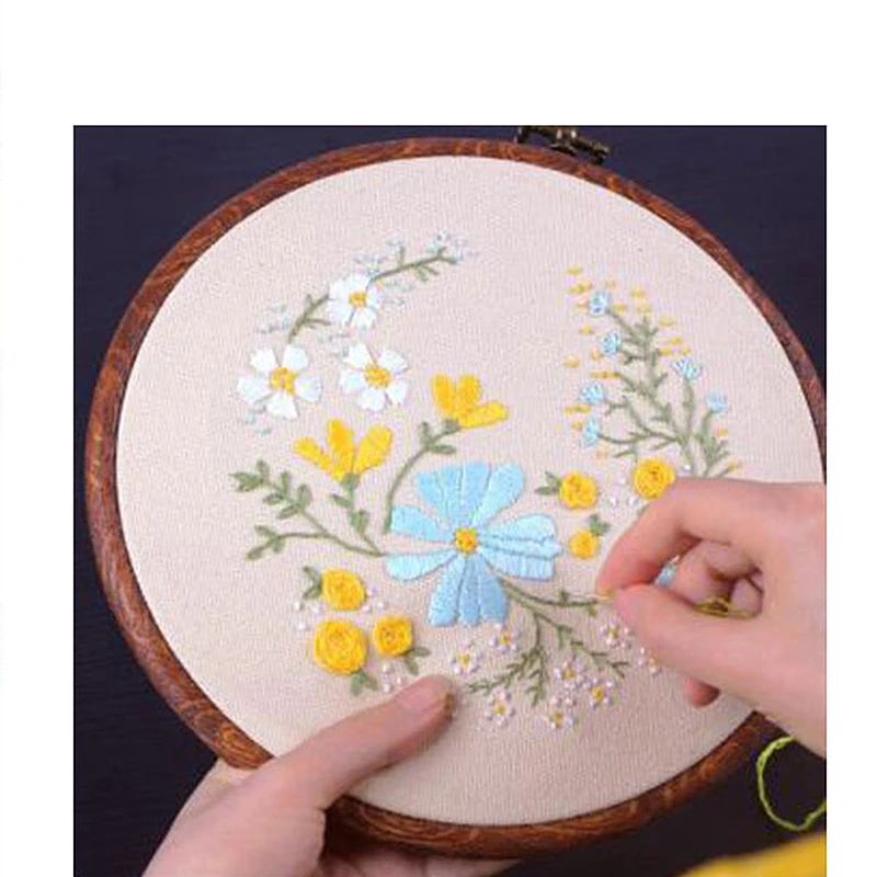 8-27cm Embroidery Hoop Round Oval Shape Plastic Hoops Frame Ring For DIY Cross Stitch Craft Embroideried Hoop Imitation Wood