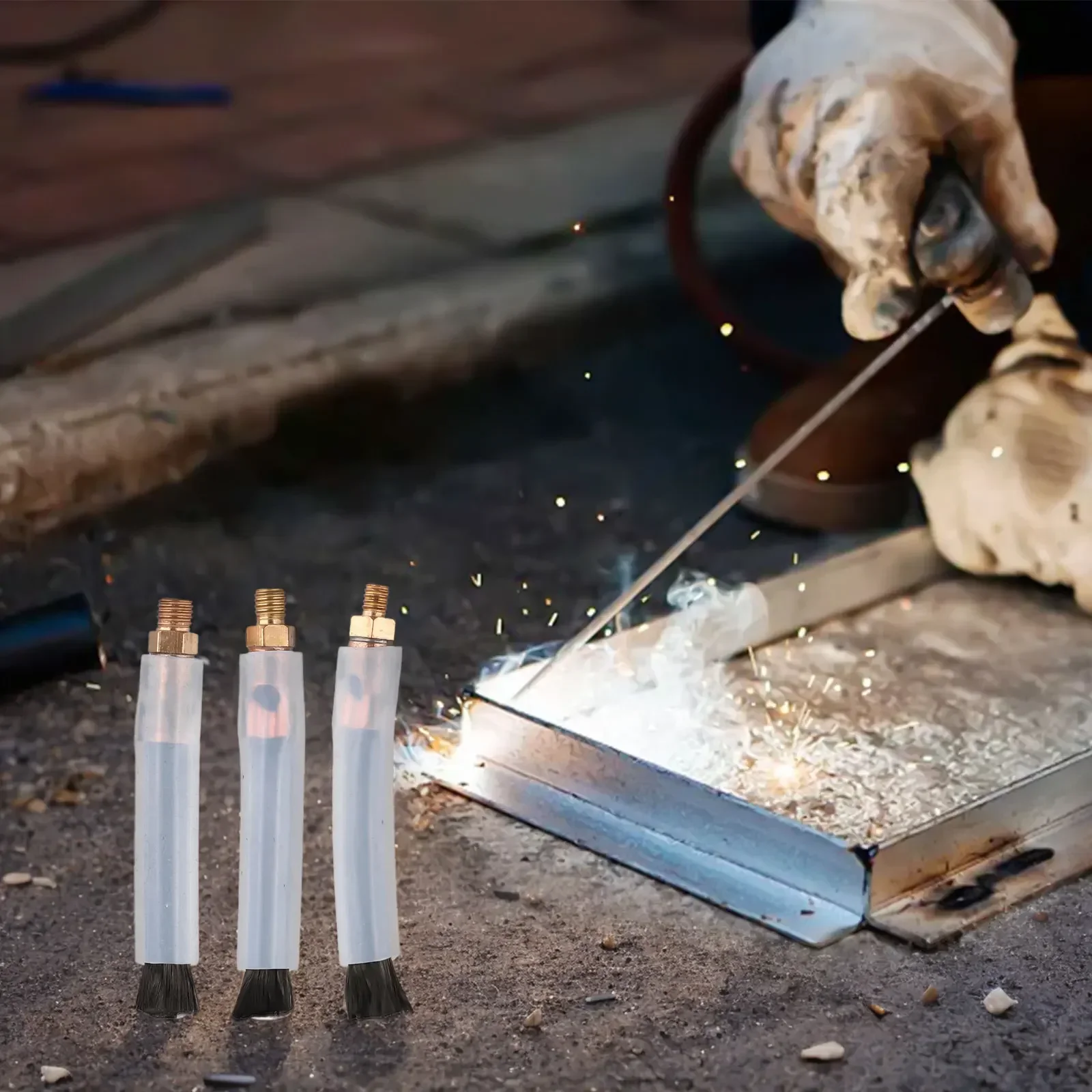 

Weld Cleaning Acid Scrub Brushes For Weld Seam Bead Joints Acid Carbon Fiber Head Weld Brushes Welding Materials