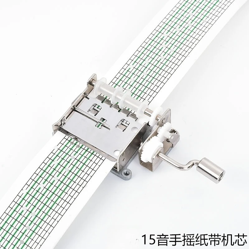 15 Note 30 Note Hand Crank Paper Strip Music Box Movement DIY Handmade Mechanical Music Core