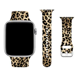 Silicone Strap For Apple Watch band 10 9 8 7 45mm 41mm 49 44mm 42mm 40mm 46mm Leopard Wristband For iWatch series 6 5 4 SE Ultra