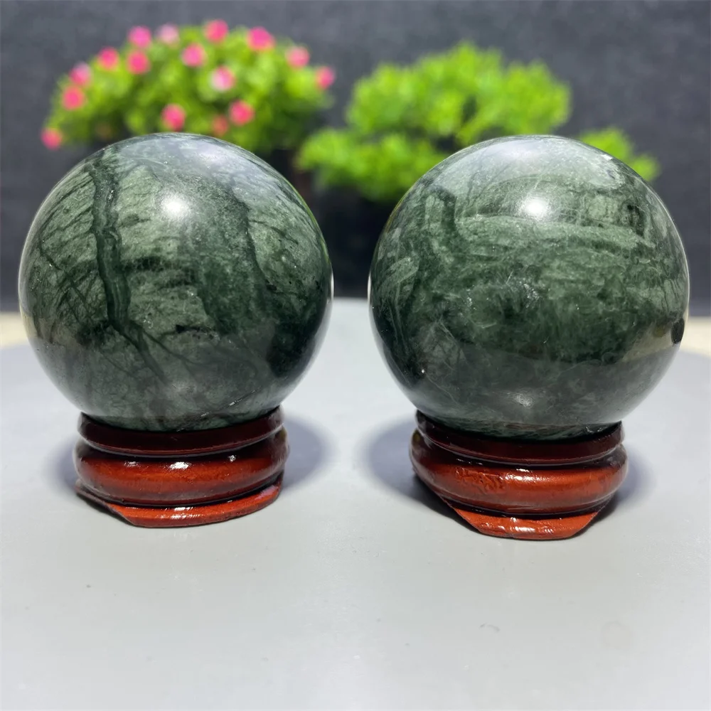 Natural Tibetan Jade Medicine King Stone Crystal Ball Therapeutic Massage Health Sphere Minerals Quartz Gemstone Home Decoration