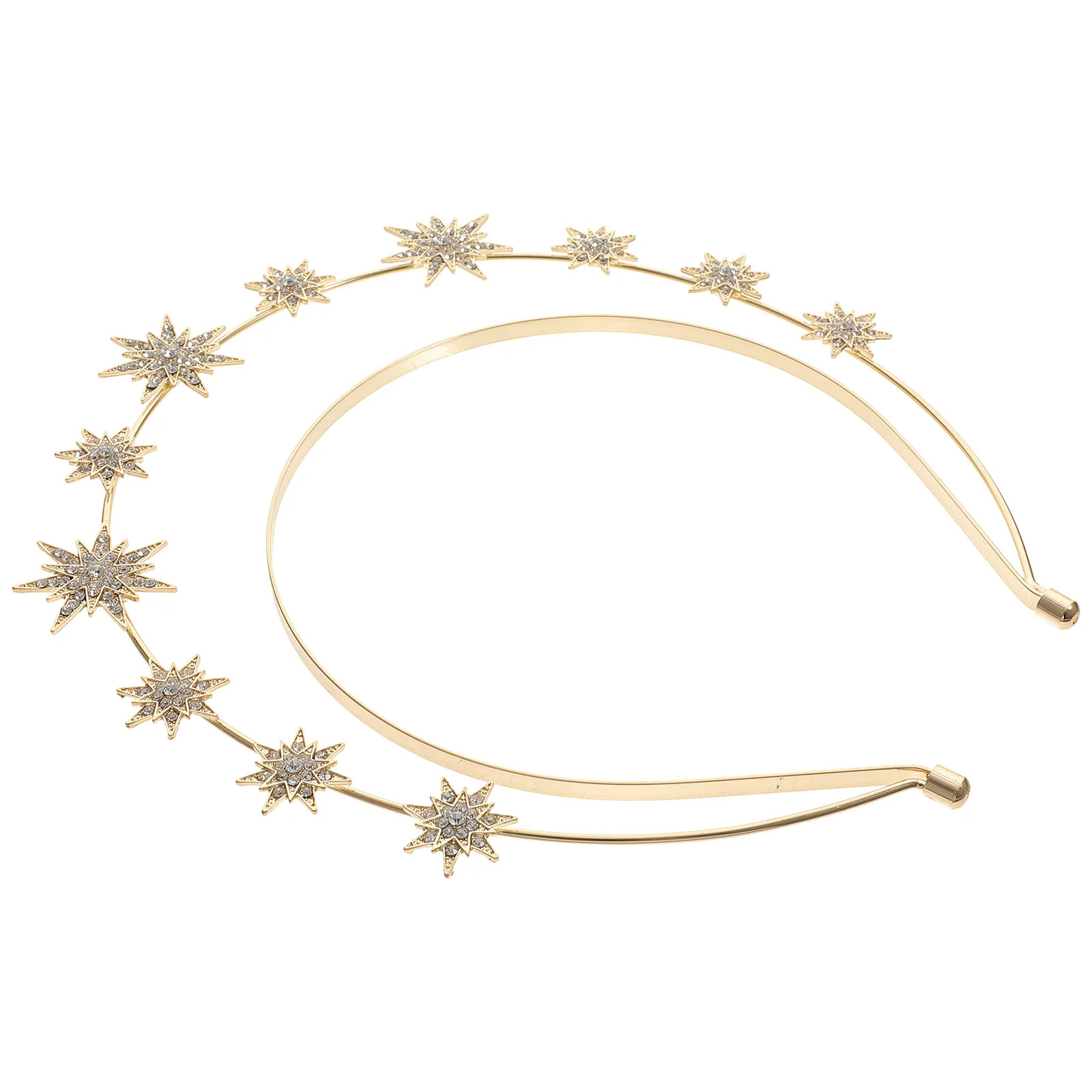 

Hexagram Headband Tiara Delicate Bridal Hairband Woman Hoops Metal Double Layer Bride Headbands