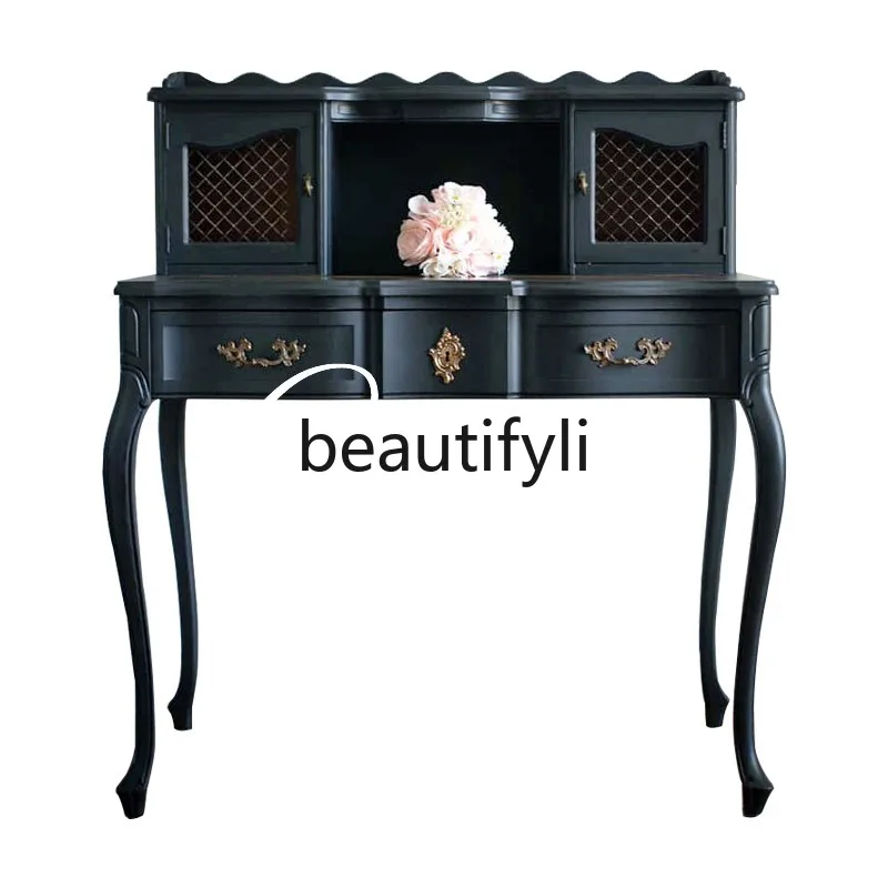 

Solid wood desk/neoclassical black writing desk/dresser/simple multi-function table