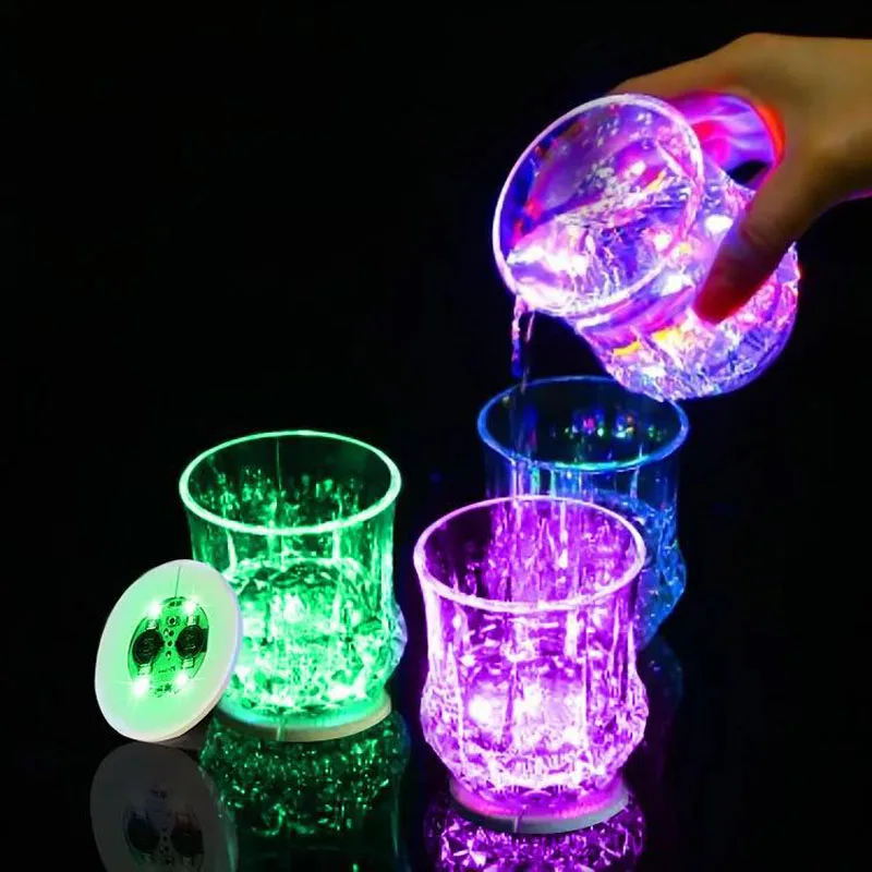 Light up Glass cup sticker LED Bottle Lights Cup Lights for Wine Liquor Bottle Glowing Stickers for Birthdays Party