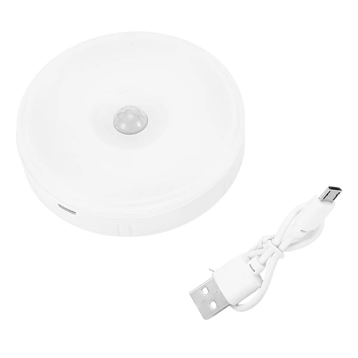 PIR Motion Sensor LED Night Light USB Rechargeable Dimmable Night Lamp for Cabinet Light Wireless Closet Light -White