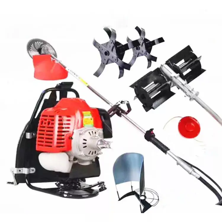 Gasoline Engine Drive Tiller Cultivator Rotary Lawn Mower Gasoline Backpack Brush Cutter Lawn Mowers