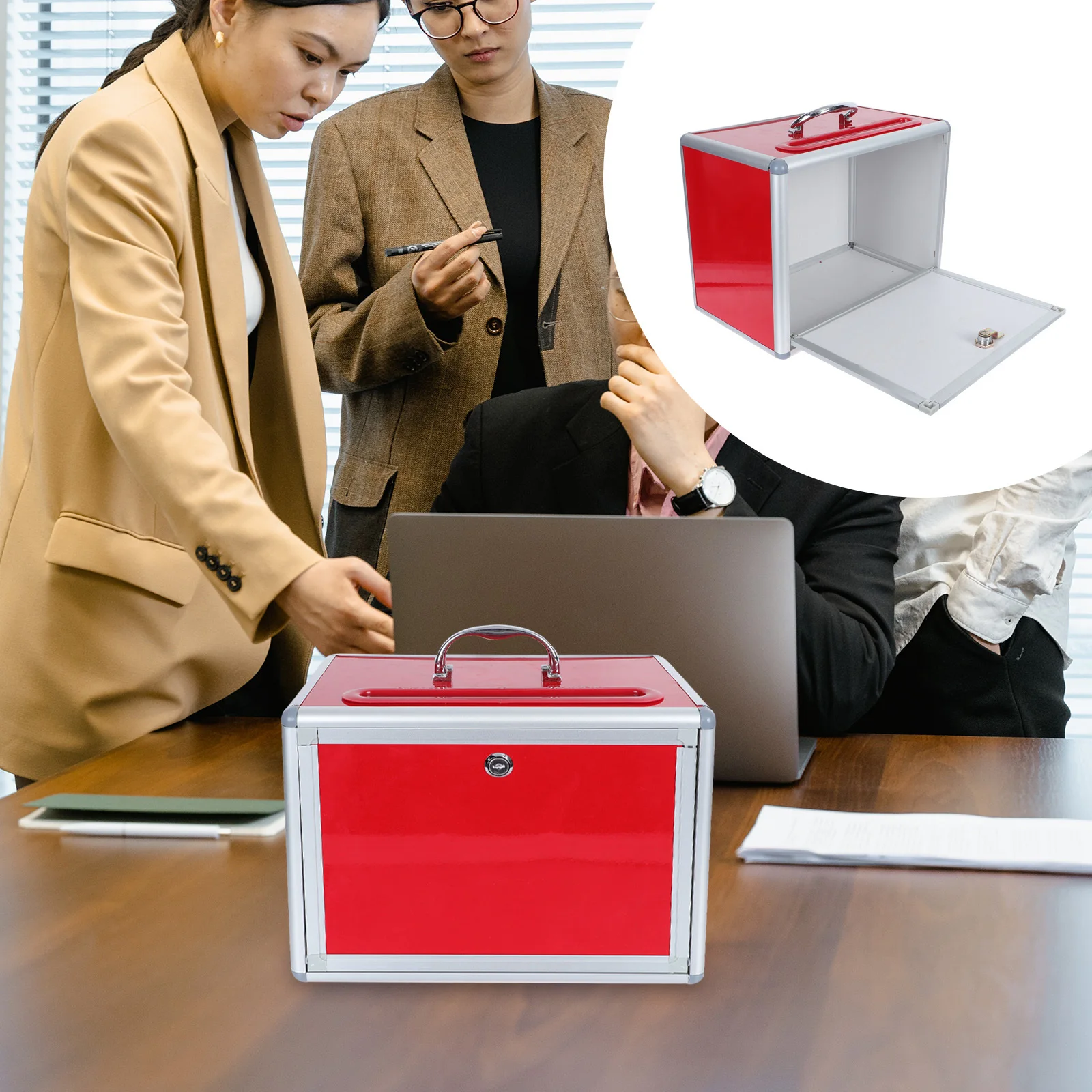 1Pcs Voting Box Lock Sealed Donation Charity Collection Transparent Acrylic Storage Box Office Mailbox