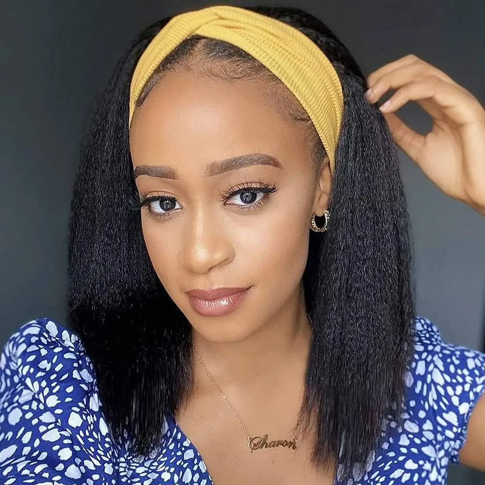 

Стильный синтетический парик-повязка: прямые волосы Яки и кудрявые прямые волосы — естественный объем, мягкие на ощупь волокна, имитирующие человеческие волосы