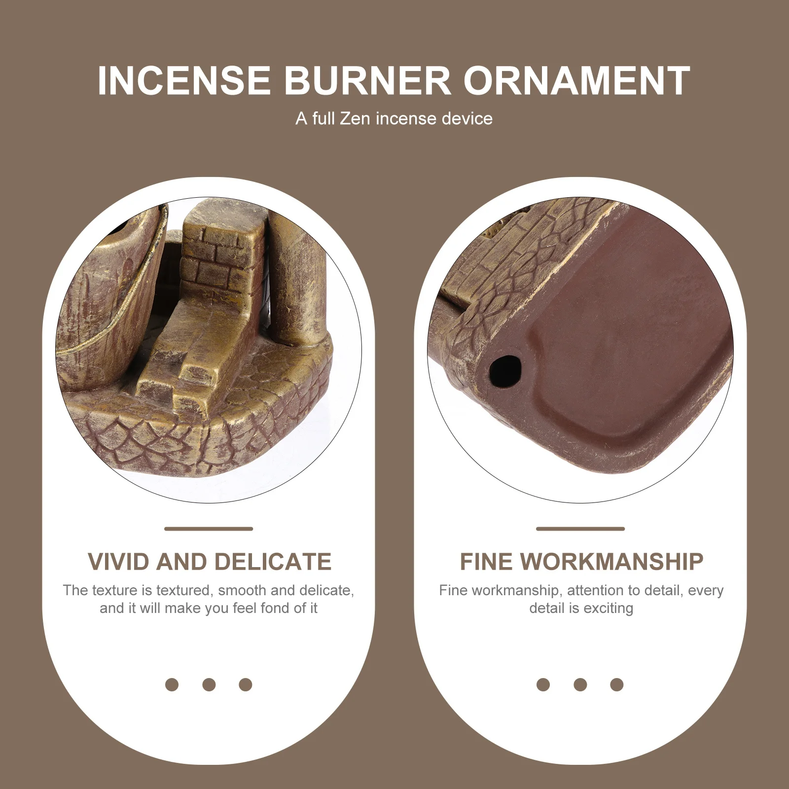 

Delicate Backflow Incense Holder Retro Style High Temperature Resistant Perfect Gift Meditation Tea Home Decoration