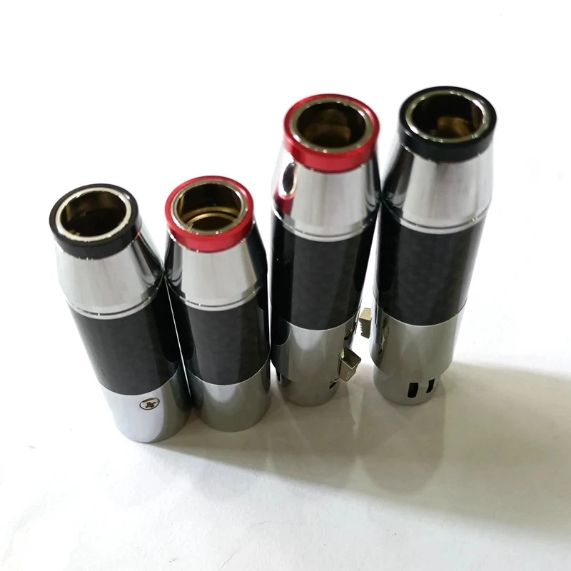 Hifi audio 4pcs/set Carbon Fiber XLR Plug Connector 3Pin M & F Black XLR wire connector 3PIN XLR Microphone plug