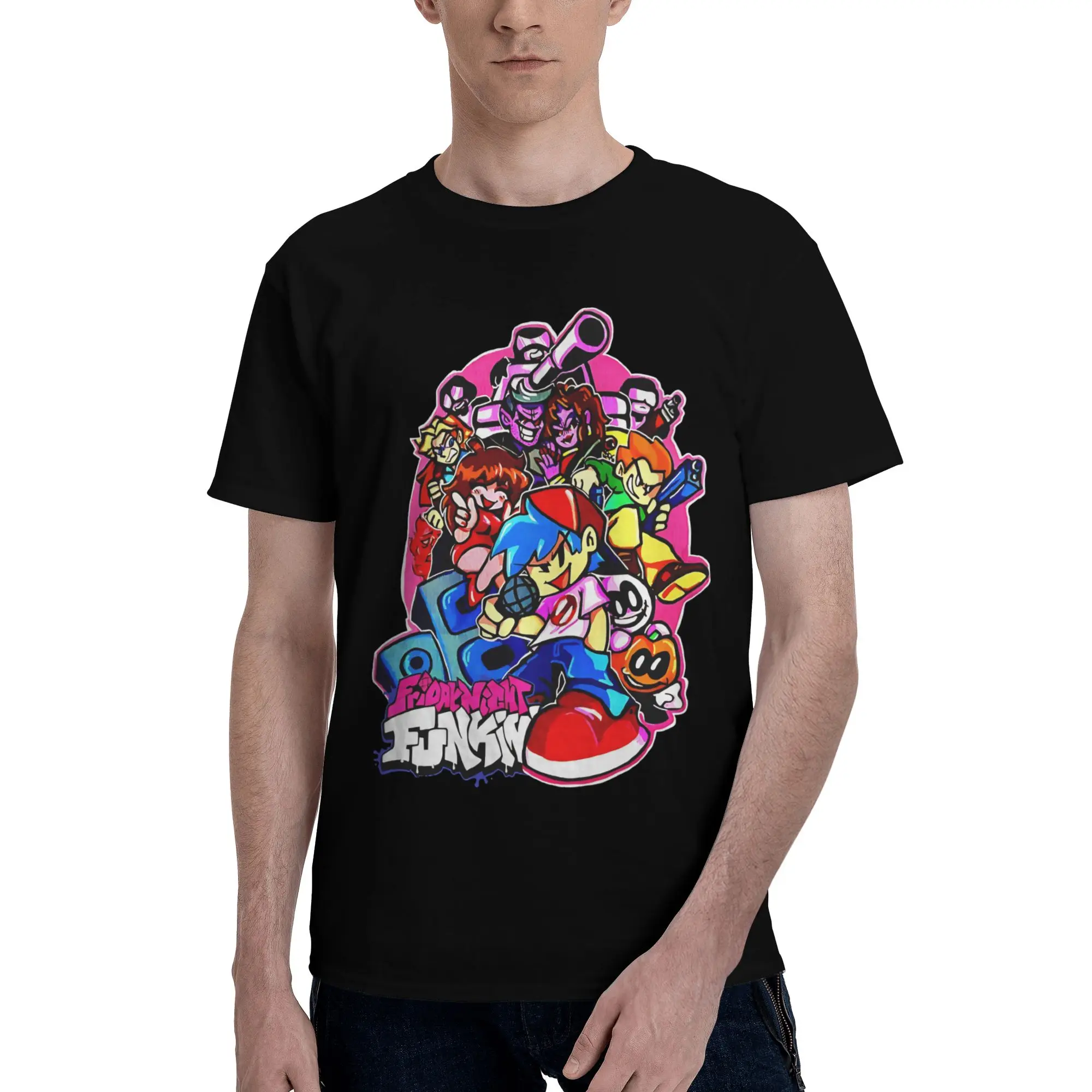 Camiseta con gráfico clásico de Friday Night FUnkin, 100% algodón, camisetas FNF para hombres