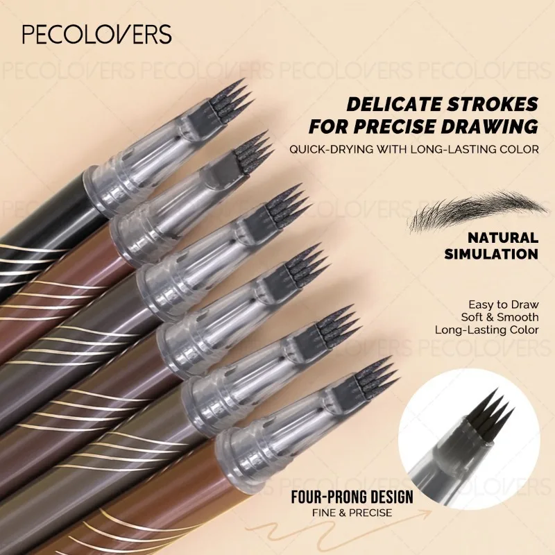 Four-pronged Eyebrow Pencil, Multi-color Options, Fills The Gaps in The Eyebrows, Makes The Roots Clear, Eyebrow Cosmetics